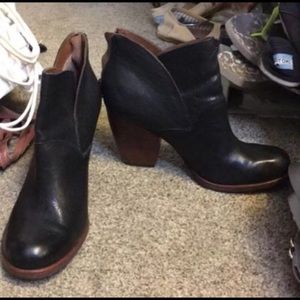 Black Kork-Ease Booties With Heel